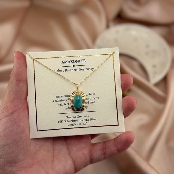 Amazonite Gold Plated Necklace - Picture 1 of 4